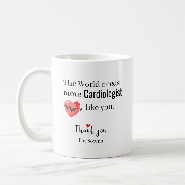 Mug Merci Cardiologue — Nom personnalisé (Gauche)