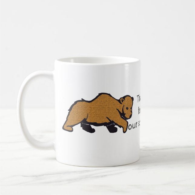 Mug Merci Chef Scoutisme Ours Brown Artistique (Gauche)
