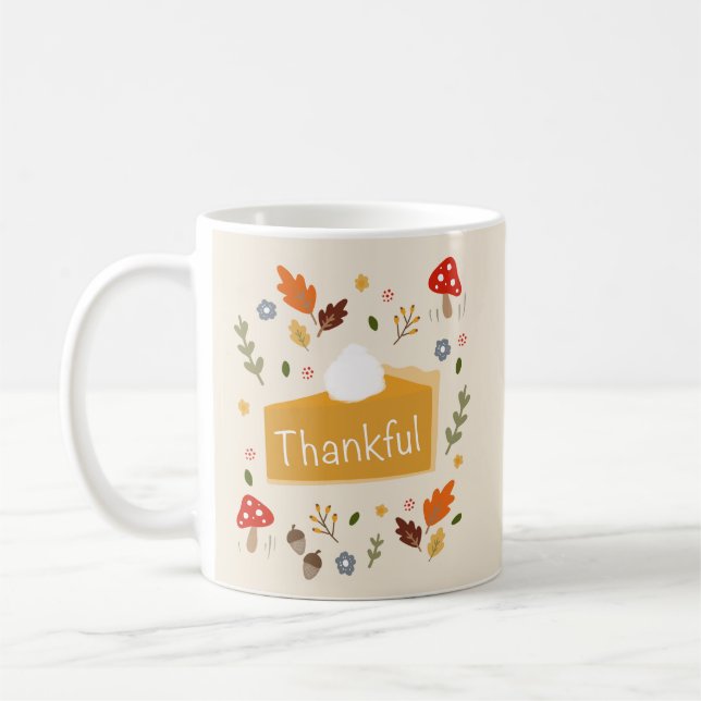 Mug Merci Citrouille Pie Thanksgiving Cadeau Automne (Gauche)