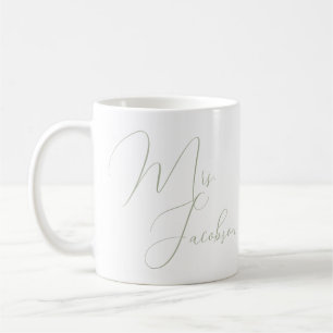 Mug Merci Client Mariage Cadeau Logo Sage Green