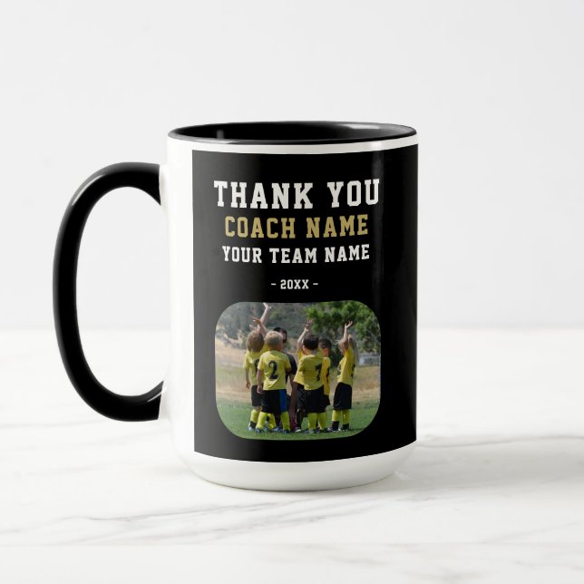 Mug Merci Coach avec Photo de l'équipe (Gauche)