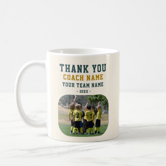 Mug Merci Coach avec Photo de l'équipe (Gauche)