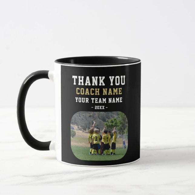 Mug Merci Coach avec Photo de l'équipe (Gauche)