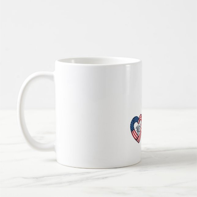 Mug Merci cœur patriotique conception vectorielle vint (Gauche)