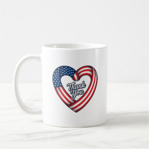 Mug Merci Cœur Patriotique Design Vectoriel Vintage_1