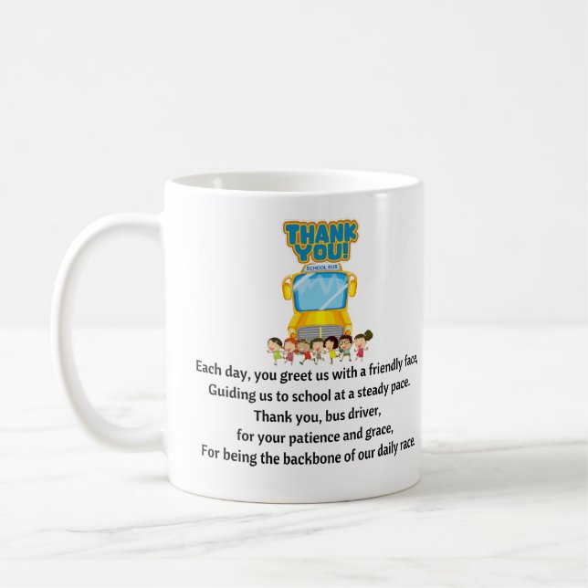 Mug Merci, Conducteur De Bus Scolaire. (Gauche)