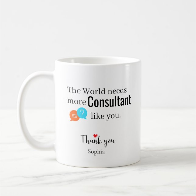 Mug Merci Consultant — Nom personnalisé (Gauche)