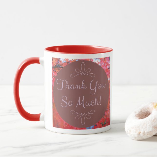 Mug Merci d'automne tellement de feuilles Feuilles rou (Avec donut)