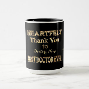 Mug Merci de coeur meilleur docteur jamais la typograp