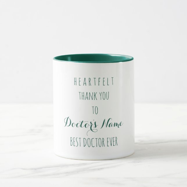 Mug Merci de coeur meilleur docteur jamais la typograp (Centre)