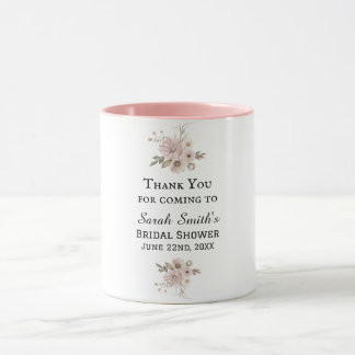 Mug Merci de Fête des mariées florale simple aquarelle