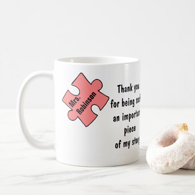 Mug Merci de l'enseignant cadeau personnalisé pour l'e (Avec donut)
