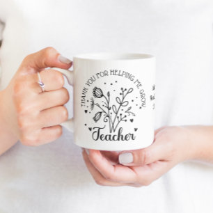 Mug Merci de m'avoir aidé à faire grandir Floral