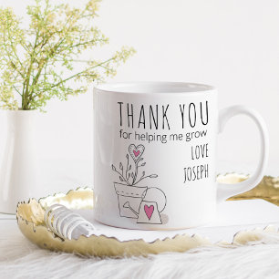 Mug Merci de m'avoir aidé à grandir Doodle de plante r