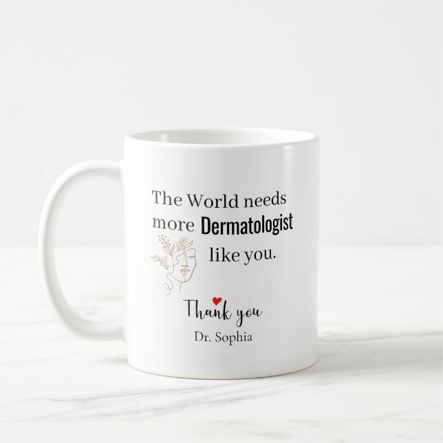 Mug Merci Dermatologue Nom Personnalisé (Gauche)