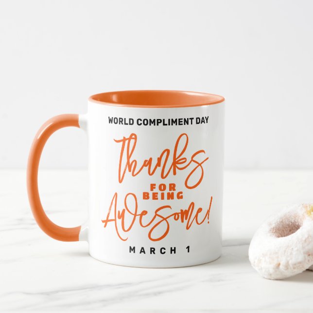 Mug Merci d'être génial ! Journée mondiale de la confo (Avec donut)