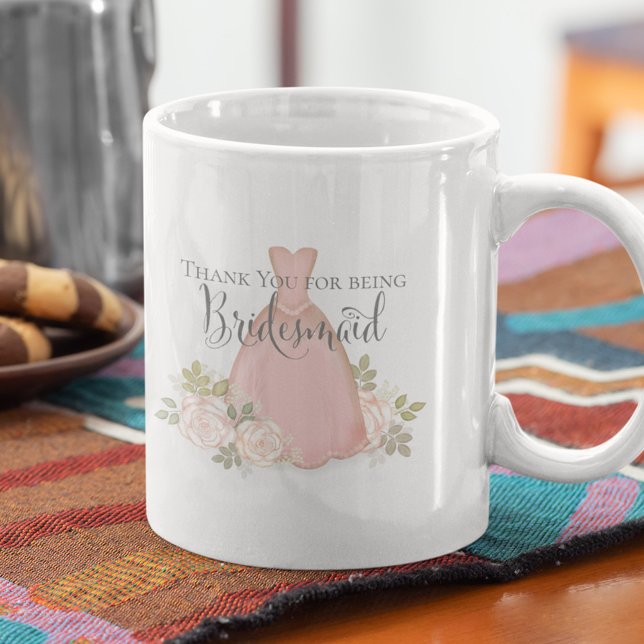 Mug Merci d'être ma Bridesmaid Blush Watercolor (Créateur téléchargé)