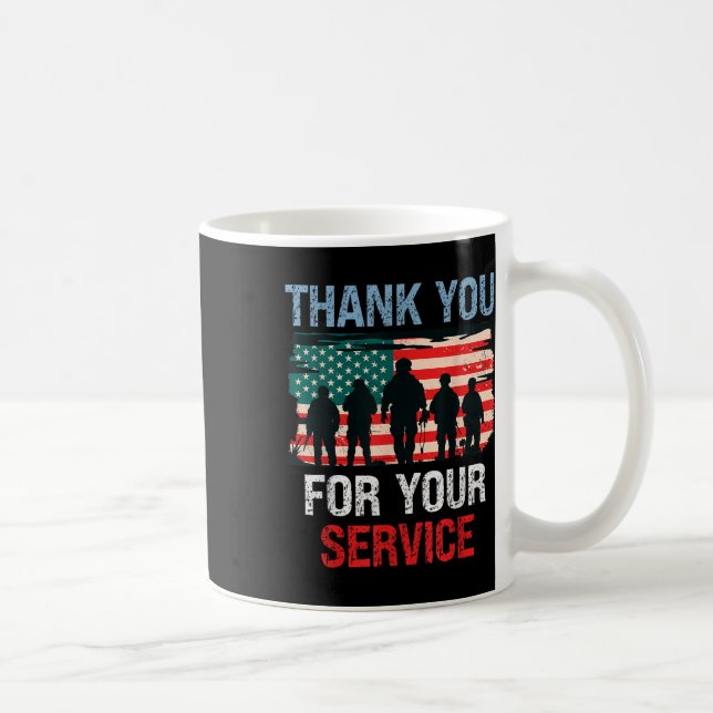 Mug Merci Drapeau Usa Pour Votre Service - Mémorial (Droite)