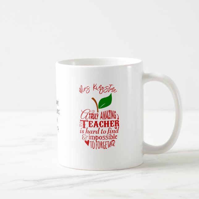 Mug Merci Enseignant Incroyable – Mot Art Pomme Ro (Droite)