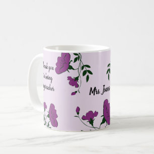 Mug Merci Enseignant Purple Appréciation Florale