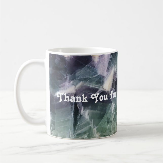 Mug Merci Enseignant Vert Purple Fluorite Photo Gem (Gauche)