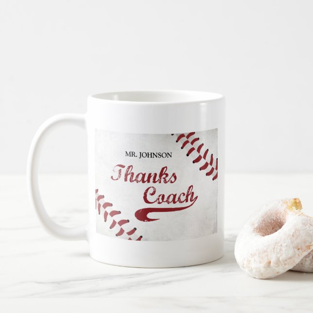 Mug Merci Entraîneur De Baseball Grand Grunge Baseball (Avec donut)