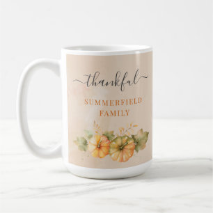 Mug Merci Famille Citrouille de chute Thanksgiving Cus