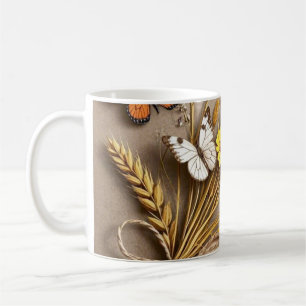Mug Merci fleurs sauvages attirés à la main, tiges de