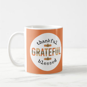 Mug Merci Grateful Blessé mignon automne Thanksgiving