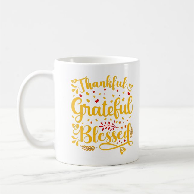 Mug Merci Grateful Blessé Thanksgiving Cadeau Graphi (Gauche)