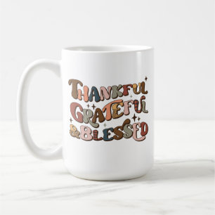 Mug Merci Grateful et béni Retro Thanksgiving