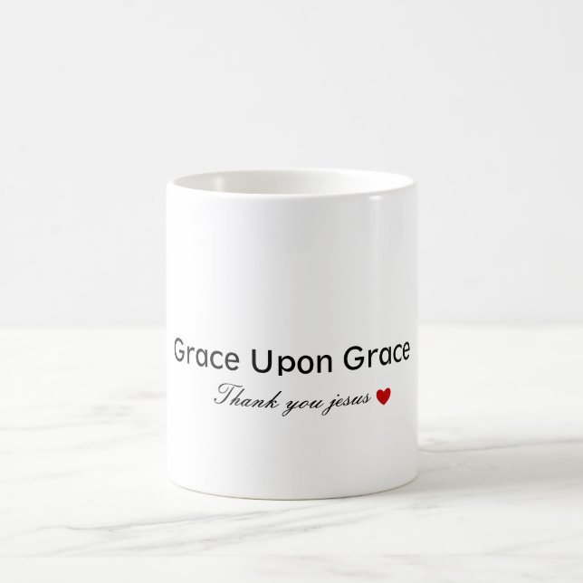Mug Merci Jésus | Grace sur grâce | Faith Heart (Centre)
