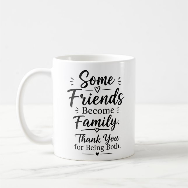 Mug Merci l'ami – Certains amis deviennent de la famil (Gauche)