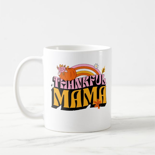 Mug Merci Mama Citrouille saison mignonne Thanksgiving (Gauche)