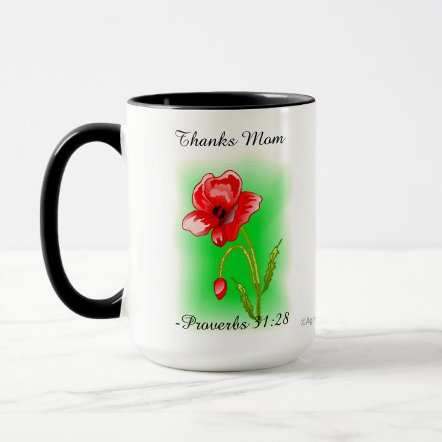 Mug Merci Maman Proverbes 31:28 (Gauche)