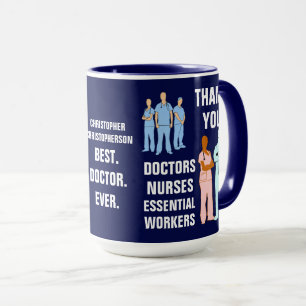 Mug Merci Médecins Infirmières Travailleurs essentiels