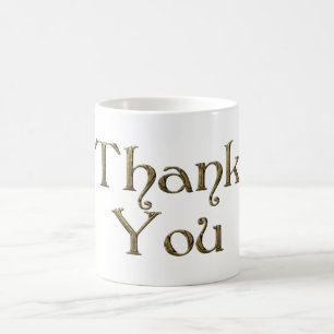 Mug Merci Merci Golden Typography Texte élégant