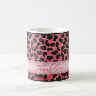 Mug Merci Motif de Dalmatie rose et noir