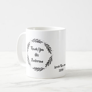 Mug Merci Mousse de café feuille feuille de