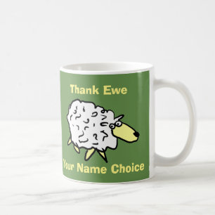 Mug Merci Mouton ! Un mouton avec un nom. Cadeau de re