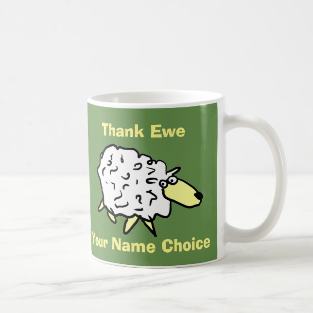 Mug Merci Mouton ! Un mouton avec un nom. Cadeau de re (Droite)