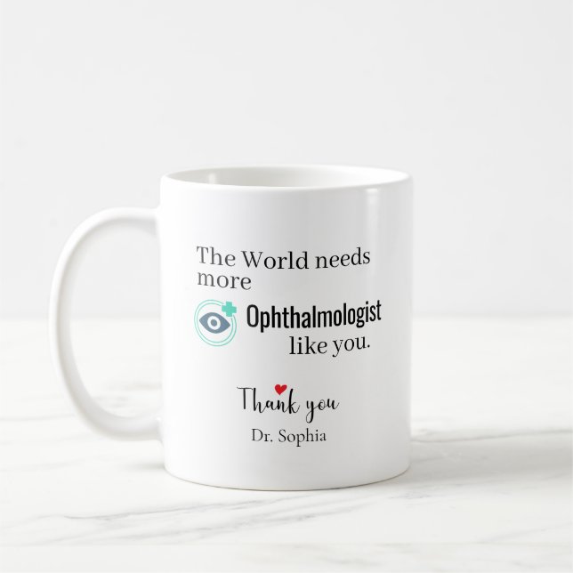 Mug Merci Ophtalmologue Nom Personnalisé (Gauche)