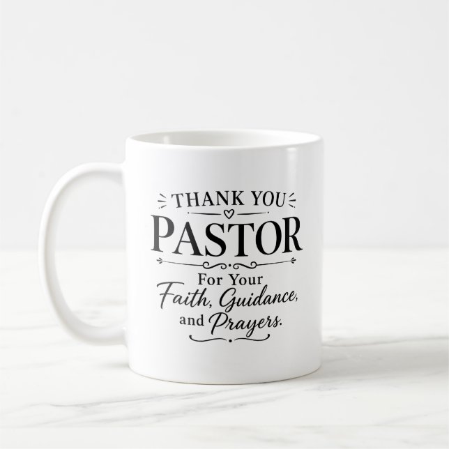 Mug Merci Pasteur – Pour Votre Guidance De Foi (Gauche)
