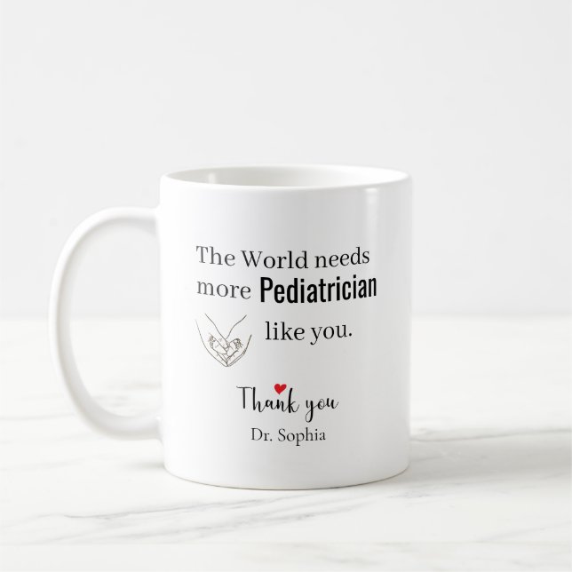 Mug Merci Pédiatre Nom Personnalisé (Gauche)