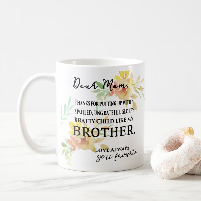 Mug Merci pour accepter mon frère corrompu drôle (Avec donut)