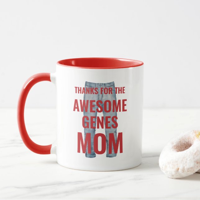 Mug Merci pour la Fête des Mères du Gène génial (Avec donut)