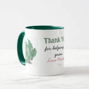 Mug Merci pour m'aider à développer Plante d'aquarelle
