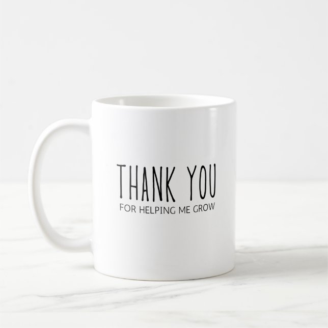 Mug Merci pour m'aider à grandir enseignant (Gauche)