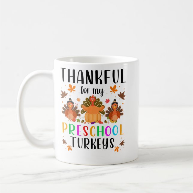 Mug Merci Pour Mes Dindons D'Écolo Mignonne Thanksgivi (Gauche)
