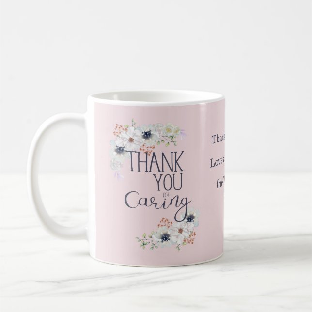 Mug Merci Pour Prendre Soin De L'Appréciation Florale  (Gauche)